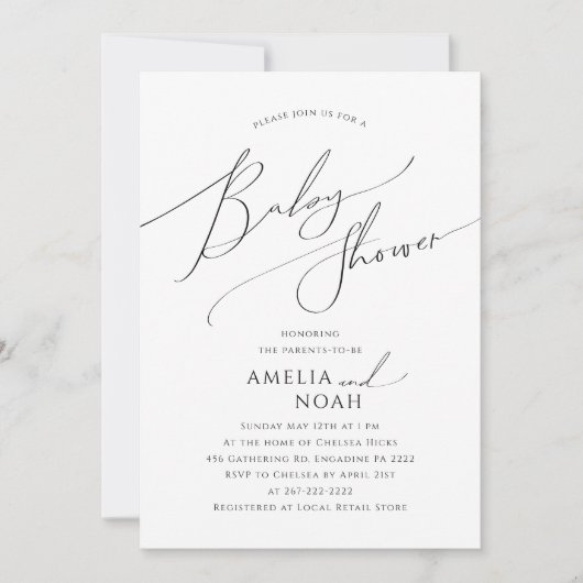 Whimsical Gender Neutral Couples Baby shower Kaart (Voorkant)