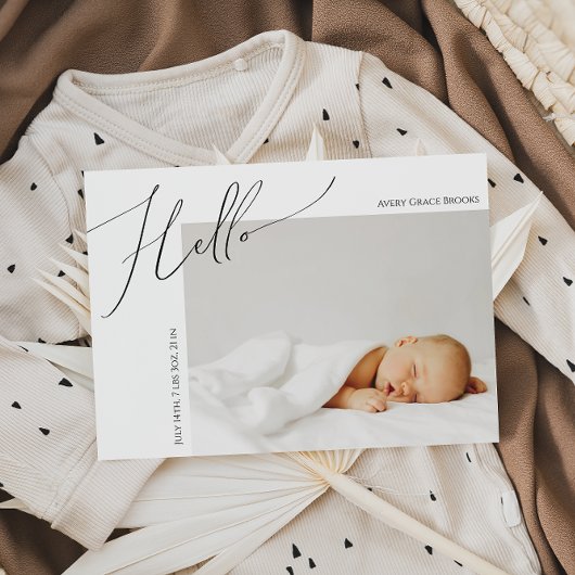 Whimsical Gender Neutral Dank u Baby Aankondiging