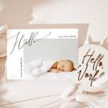 Whimsical Gender Neutral Dank u Baby Aankondiging<br><div class="desc">Introductie van onze grillige genderneutrale bedankkaart baby, ideaal voor elk seizoen, of het nu herfst, winter, lente of zomer is! Deze kaart heeft een boho-chique sfeer met moderne, elegante kalligrafie en een minimalistisch zwart-wit ontwerp. Het is en uniek, met een vleugje shabby chic, waardoor het ideaal is voor zowel jongens...</div>