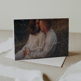 Whimsical Gender Neutral Gevouwen Foto Baby shower Bedankkaart