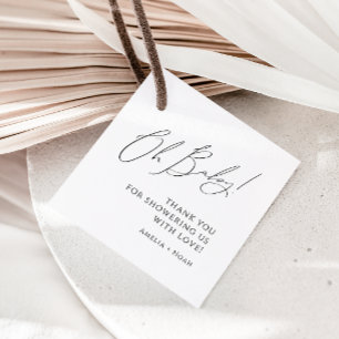 Whimsical Gender Neutral Oh Baby shower Dank je we Bedankjes Labels