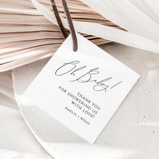 Whimsical Gender Neutral Oh Baby shower Dank je we Bedankjes Labels
