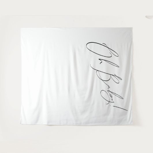 Whimsical Genderneutraal Oh Baby Achtergrond Wandkleed (Voorkant (horizontaal))