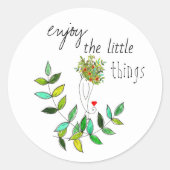 Whimsical geniet van de kleine dingen die de boets ronde sticker (Voorkant)