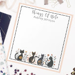 Whimsical gepersonaliseerde "dingen van nota" zwar notitieblok<br><div class="desc">Whimsical gepersonaliseerde "dingen van nota" Black Cat Notitieblok. Fantastische naam gepersonaliseerde zwarte katten notitieblok. Jouw naam en keuze van lettertypen kunnen eenvoudig worden ingevoegd met behulp van Zazzle's ontwerptool. Dit kleine notitieblok maakt een perfect klein cadeau of als een traktatie voor jezelf om thuis of de kantoor te gebruiken.</div>
