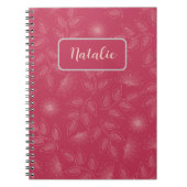 Whimsical gepersonaliseerde floral in blue red notitieboek (Voorkant)