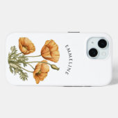 Whimsical gepersonaliseerde gouden klaprozen Case-Mate iPhone case (Achterkant (horizontaal))