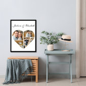 Whimsical Gepersonaliseerde Hart Liefde Foto Colla Poster