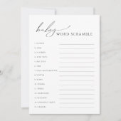 Whimsical Geslacht Neutraal Baby Word Scramble Car Kaart (Voorkant)