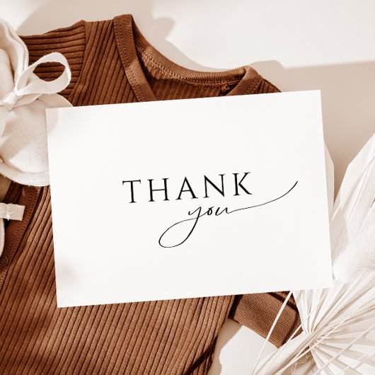 Whimsical Geslacht Neutraal Platte Baby Douche Bedankkaart