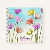 Whimsical Gestileerde Waterverf en Inktulpen Dagbo Notitieboek (Voorkant)