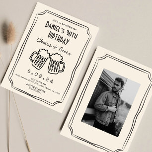 Whimsical getekend Funky Cheers Beers 30 jarig bes Kaart