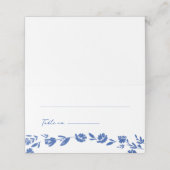 Whimsical getrokken bloemenbruiloft gevouwen plaat plaatskaartje (Buitenkant ongevouwen)
