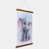 Whimsical Ghibli-geïnspireerde Baby Elephant Art P Hangend Wandkleed (Gebogen)