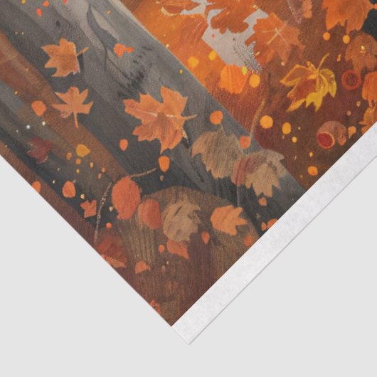 Whimsical Ghost Autumn Bossen Herfst Decoupage Tissuepapier (Detail)