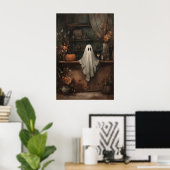 Whimsical Ghost Bar Cocktail Print Donkere Academi (Thuiskantoor)
