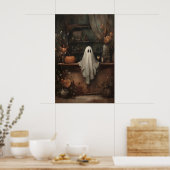 Whimsical Ghost Bar Cocktail Print Donkere Academi (Keuken)