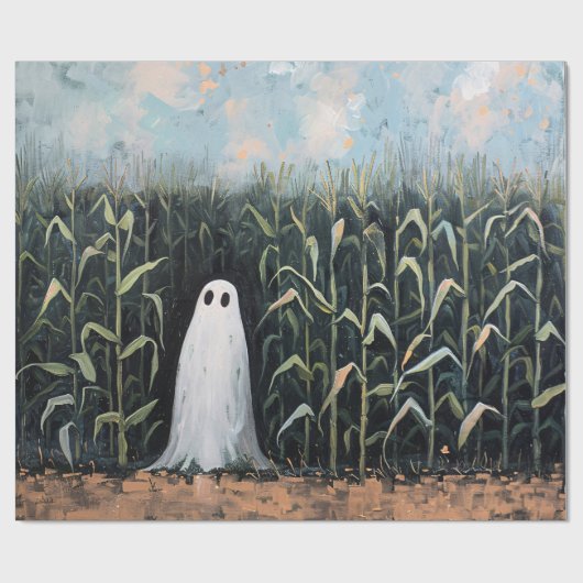 Whimsical Ghost Corn Field Decoupage Cadeaupapier (Vlak)