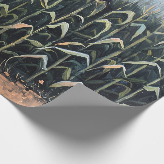 Whimsical Ghost Corn Field Decoupage Cadeaupapier (Hoek)