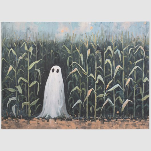 Whimsical Ghost Corn Field Decoupage Tissuepapier (Voorkant)