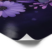 Whimsical Ghost en Floral Spooky Roze Paarse Perfect Poster (Hoek)