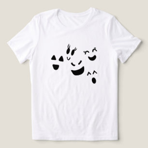 Whimsical Ghost Face Schattig Halloween Tri-Blend Shirt