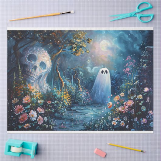 Whimsical Ghost Garden Wandelpad Decoupage Tissuepapier (Craft)