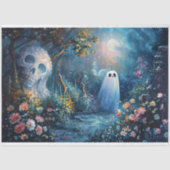Whimsical Ghost Garden Wandelpad Decoupage Tissuepapier (Voorkant)