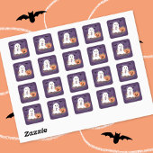Whimsical Ghost Halloween Paarse Sticker