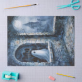 Whimsical Ghost Haunted Castle Decoupage Tissuepapier (Craft)