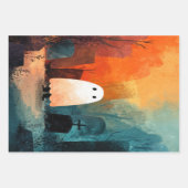 Whimsical Ghost Illustration Spooky Schattige Hall Inpakpapier Vel (Voorkant 2)