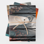 Whimsical Ghost Illustration Spooky Schattige Hall Inpakpapier Vel (In situ)