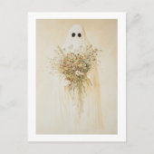 Whimsical Ghost met wilde bloemen Briefkaart (Voorkant)