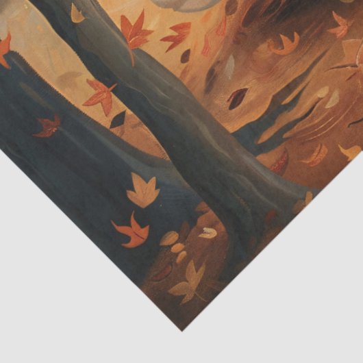 Whimsical Ghost Schattigee Herfst Decoupage Tissuepapier (Detail)