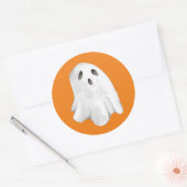 Whimsical Ghost Waterverf Halloween Ronde Sticker (Envelop)