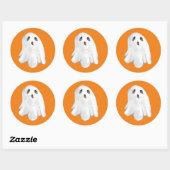Whimsical Ghost Waterverf Halloween Ronde Sticker (Vel)