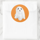 Whimsical Ghost Waterverf Halloween Ronde Sticker (Tas)