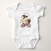 Whimsical Ghost Witch Rijden Fiets Romper (Voorkant)