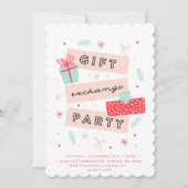 Whimsical Gift Exchange Party Uitnodiging (Voorkant)
