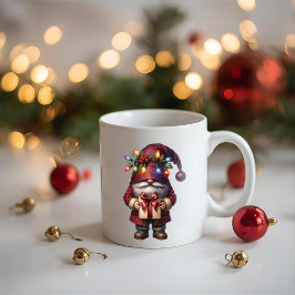 Whimsical Gift Giving Christmas Gnome Koffiemok