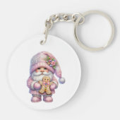 Whimsical Gingerbread Christmas Gnome Sleutelhanger (Achterkant)