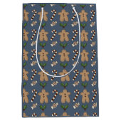 Whimsical Gingerbread en Candy Canes Kerstmis Medium Cadeauzakje (Voorkant)