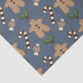 Whimsical Gingerbread en Candy Canes Kerstmis Tissuepapier (Detail)