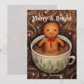 Whimsical Gingerbread Holiday Kaart (Voorkant / Achterkant)