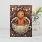 Whimsical Gingerbread Holiday Kaart (Staand voorkant)
