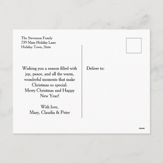 Whimsical Gingerbread Holly kerstgroeten Feestdagenkaart (Achterkant)