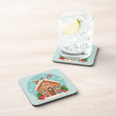 Whimsical Gingerbread House Christmas Scene Bier Onderzetter (Rechterzijde)