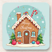 Whimsical Gingerbread House Christmas Scene Bier Onderzetter (Voorkant)