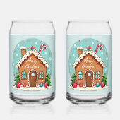 Whimsical Gingerbread House Christmas Scene Blikvorm Glas (Voorkant)