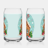 Whimsical Gingerbread House Christmas Scene Blikvorm Glas (Rechts)